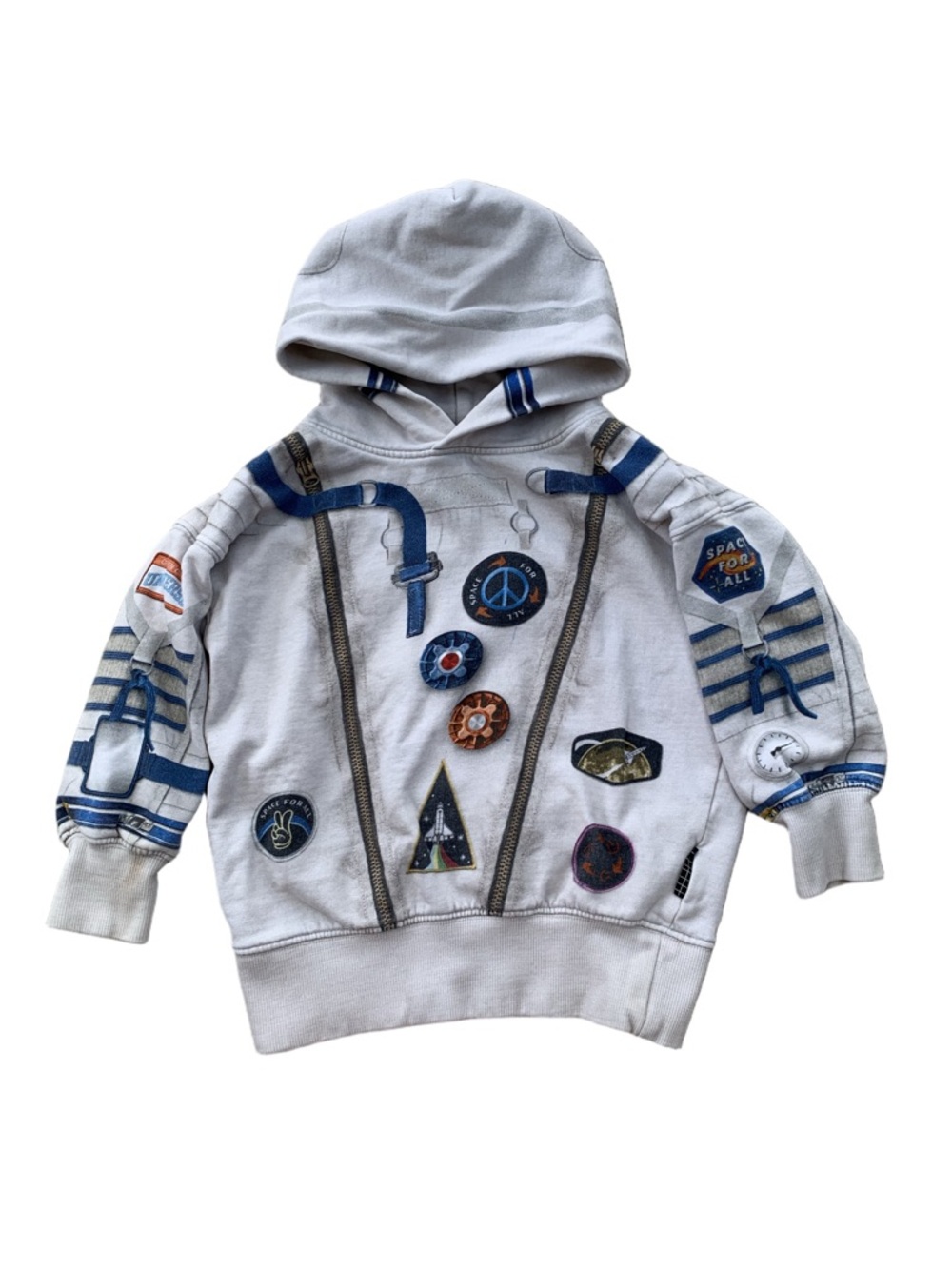Molo Size 110, 5, Moz Astronaut Hoodie Outer Space Suit Sweatshirt